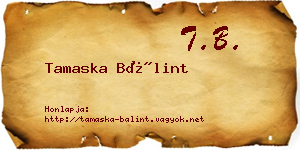 Tamaska Bálint névjegykártya