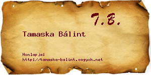 Tamaska Bálint névjegykártya